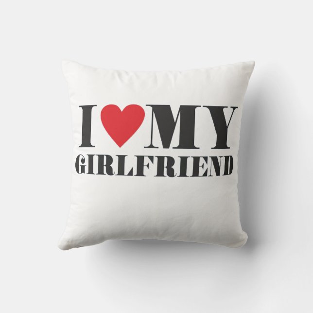 Coussin Citations sincères disant que j'aime ma petite ami (Verso)