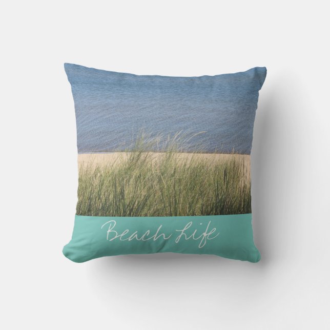 Coussin Citations Vie de Plage Vagues Océan Côtière Rivage (Recto)