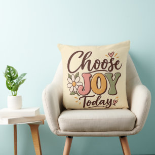 Coussin Citez Joie Aujourd'hui Citation Positive Rétro Gro