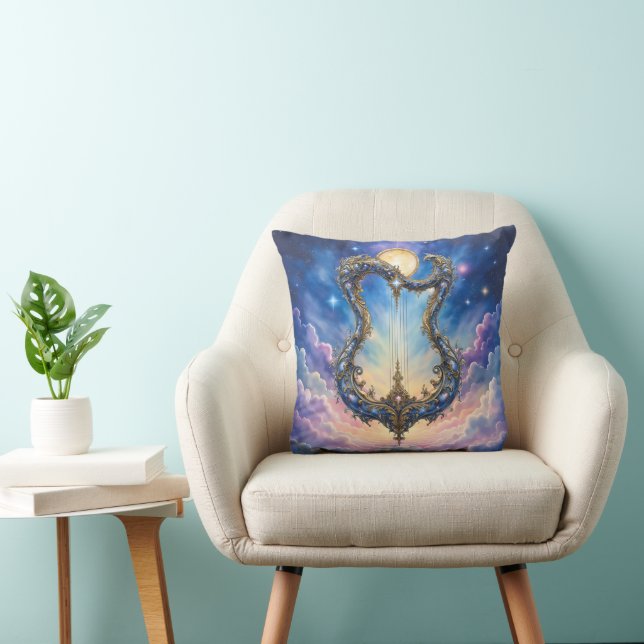 Coussin Cithare céleste éclairée par la lune – Art de fant (Chaise)