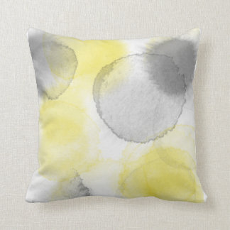 Coussin Citron/charbon carrés de Coll d'éclaboussure de