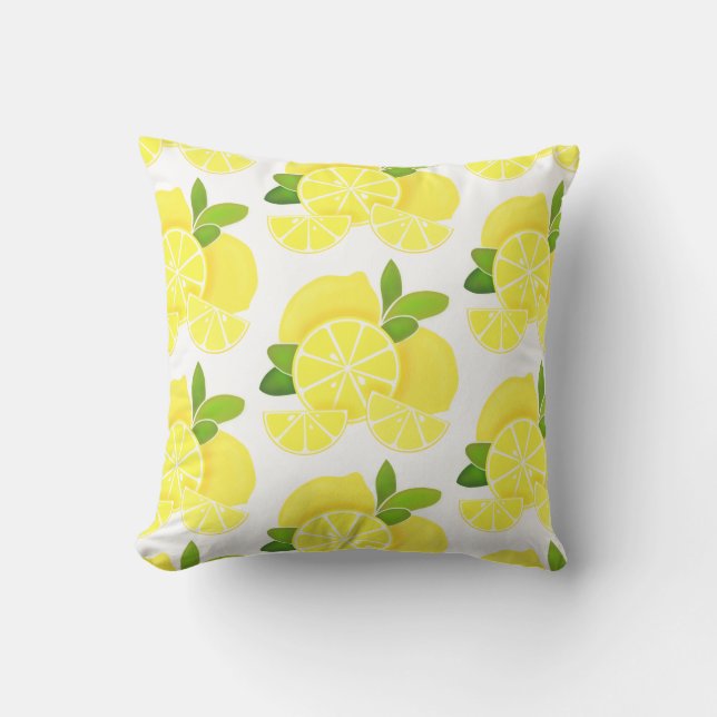Coussin Citron citron tranches de citron fruits tropicaux  (Recto)