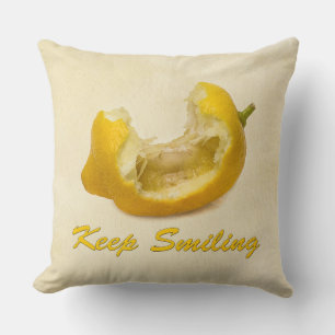 Coussin Citron - Continuer à sourire