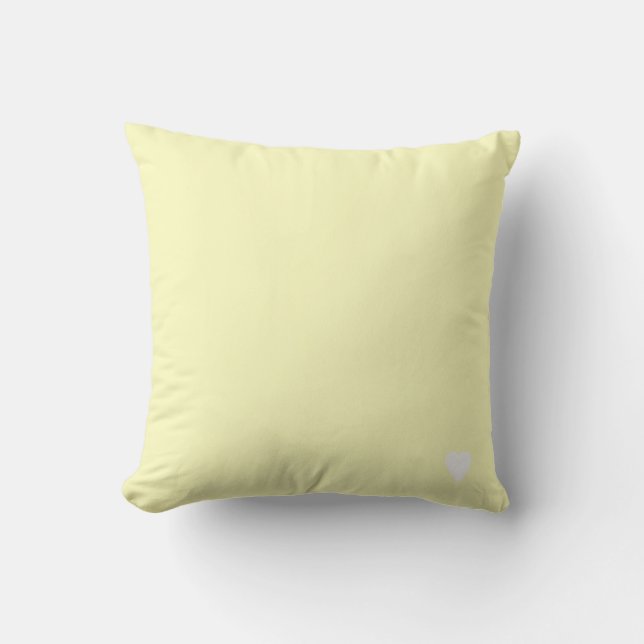 Coussin Citron Doux jaune Pastel Couleur Solide Avec Coeur (Recto)