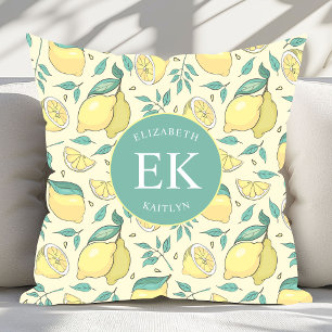 Coussin Citron Moderne Citrus Été jaune Personnalisé