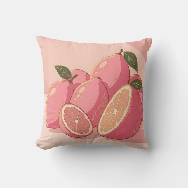 Coussin Citron Rose Moderne Féminin (Recto)