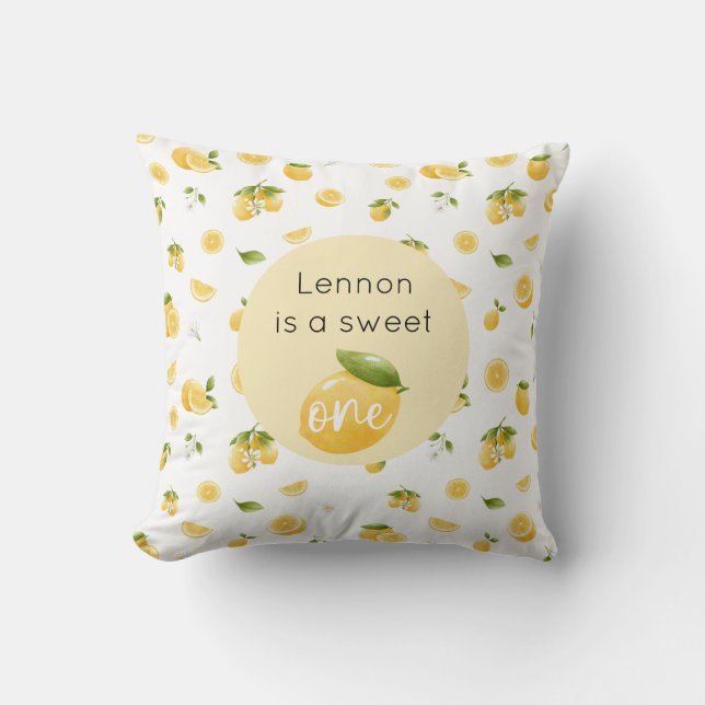 Coussin Citron sucré Un 1er anniversaire (Recto)