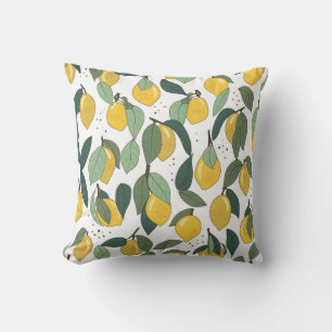 Coussin Citron Tropical : Vintage clair sans joint