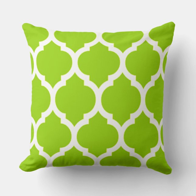 Coussin Citron Vert treillis marocain Quatrefoil (Recto)