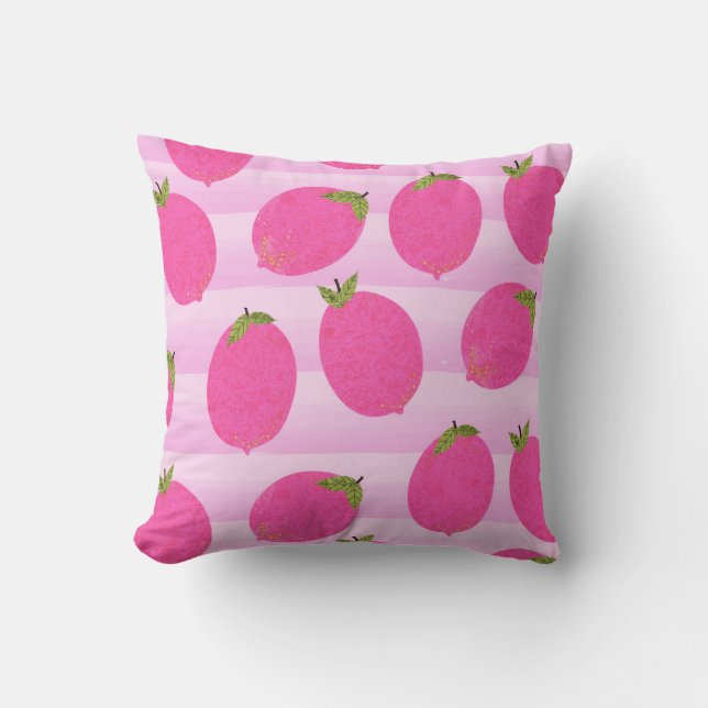 Coussin Citronnade aux citrons roses Eté Fruit Aquarelle A (Recto)