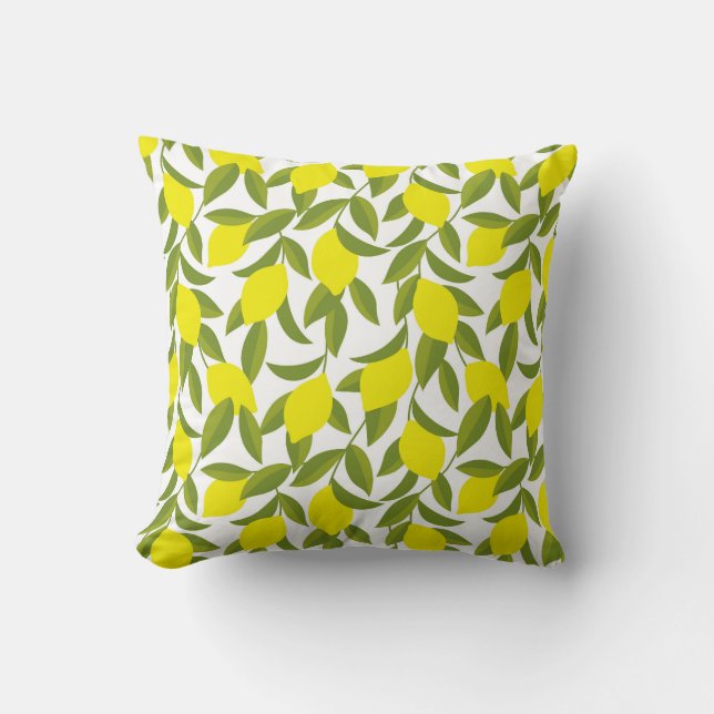 Coussin Citronnier Art : Citrus jaune Motif sans couture (Recto)