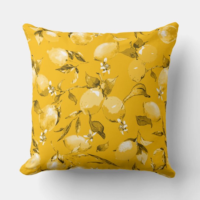 Coussin citrons aquarelle 10 (Recto)