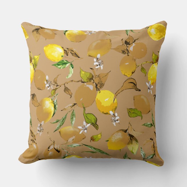 Coussin Citrons aquarelle 32 (Recto)