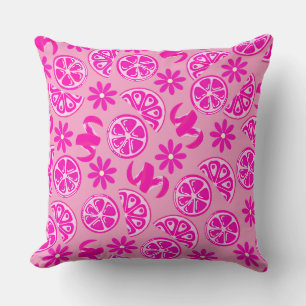 Coussin citrons citrons été limonade chef rose