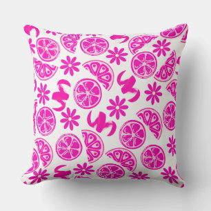 Coussin citrons citrons été limonade chef rose