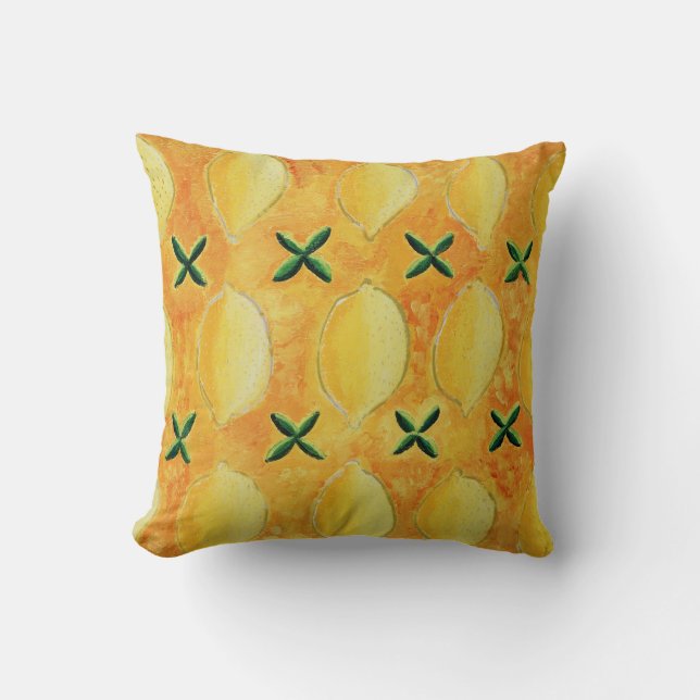 Coussin Citrons d'été (Recto)