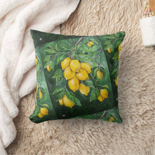 Coussin Citrons dorés par un jour d'hiver par Alfred Fox