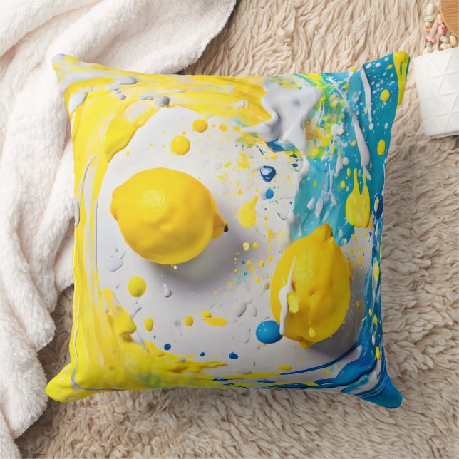 Coussin Citrons en splash (Couverture)