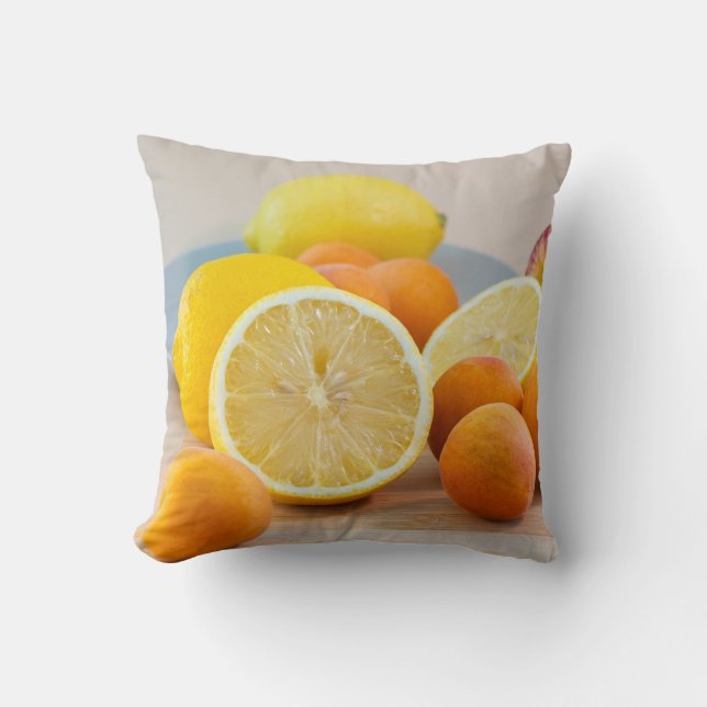 Coussin Citrons et abricots Photographie de nourriture Nat (Recto)