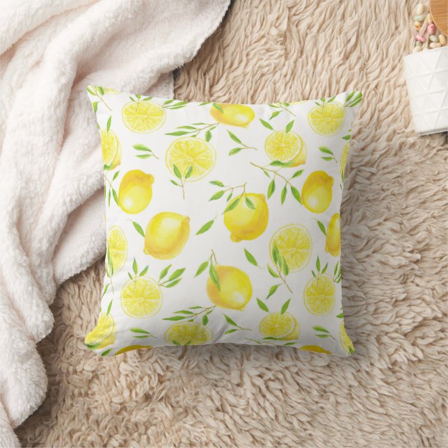Coussin Citrons et feuilles jettent l'oreiller (Couverture)