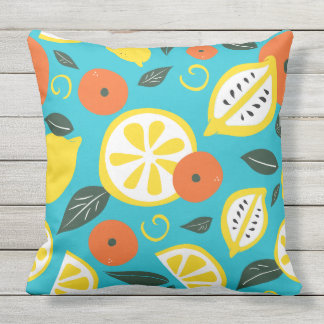 Coussin Citrons et oranges