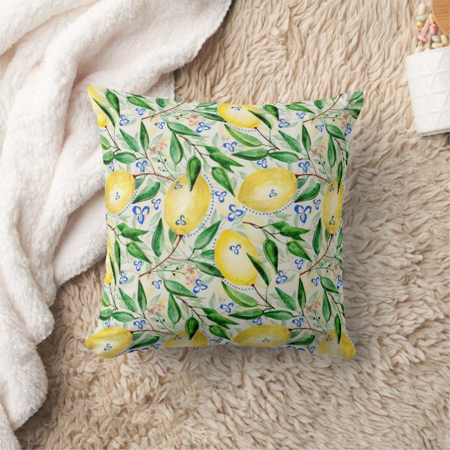Coussin Citrons fruit aquarelle (Couverture)