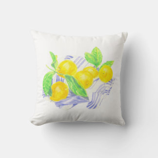 Coussin citrons Meyer sur la serviette de cuisine