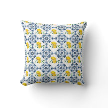 Citrons & Motif bleu carrelage marocain