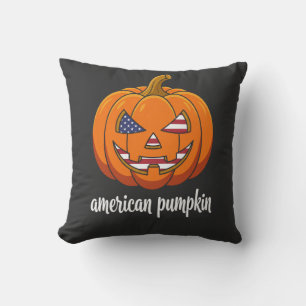 Coussin Citrouille Américaine Patriotique Jack O Lanterne 