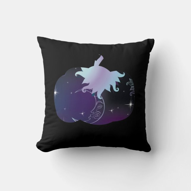 Coussin Citrouille bleu foncé (Recto)