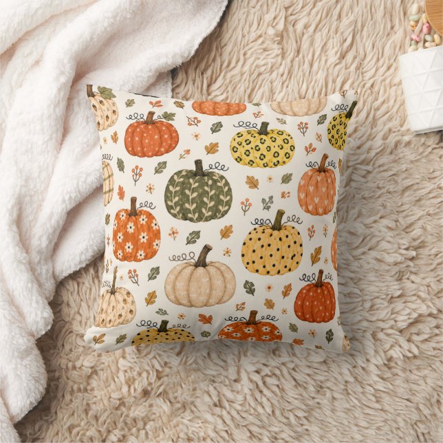 Coussin Citrouille Bohème d'Automne (Couverture)