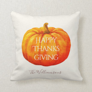 Coussin citrouille bon thanksgiving 