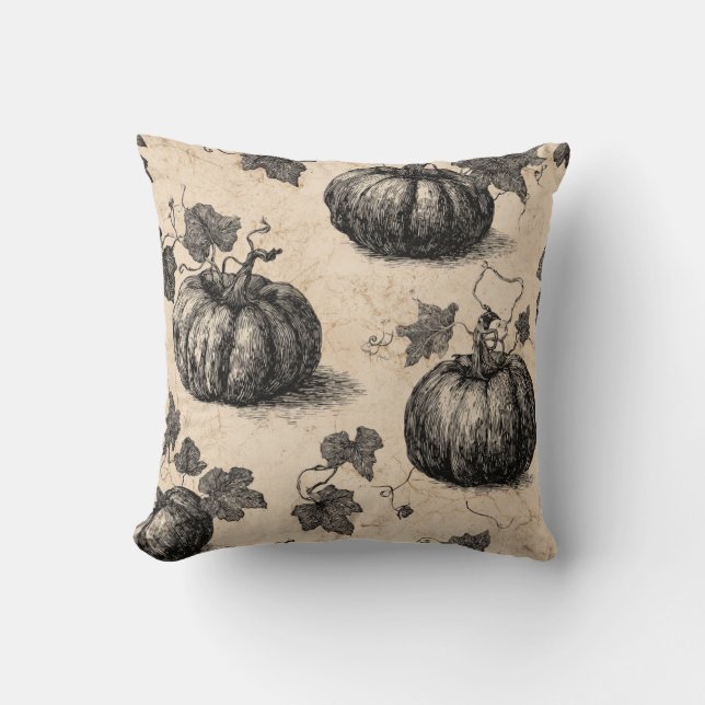 Coussin Citrouille classique d'Halloween (Recto)