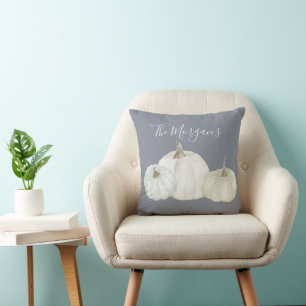 Coussin Citrouille d'aquarelle agricole Trio