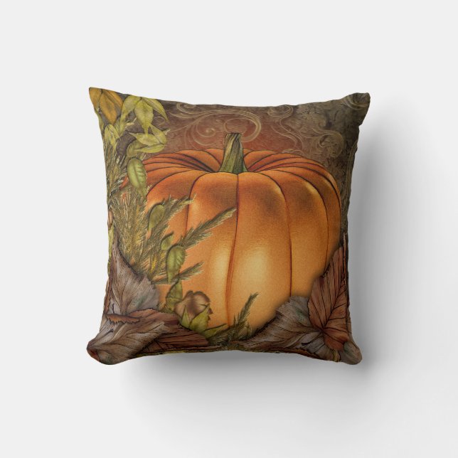 Coussin Citrouille d'automne (Recto)