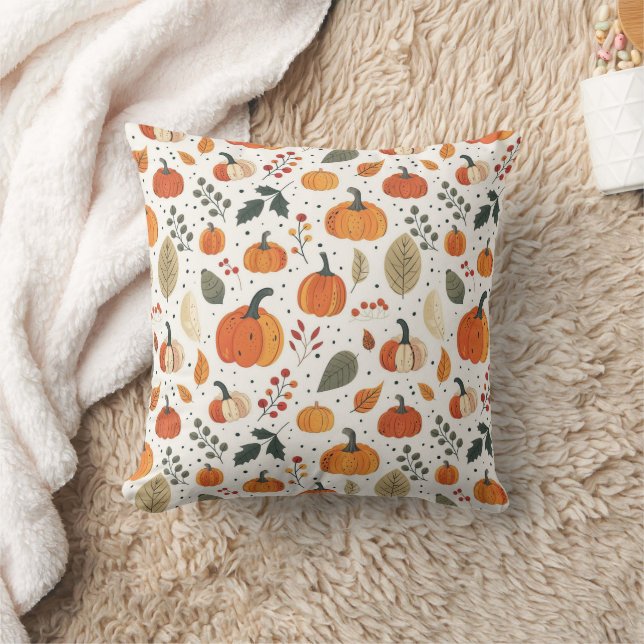Coussin Citrouille d'automne et Motif feuille | Chute conf (Couverture)
