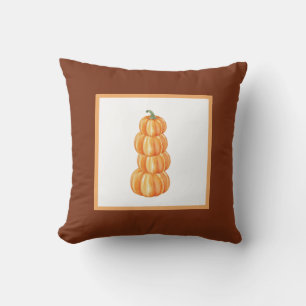 Coussin Citrouille d'automne ferme avec cadre Brown