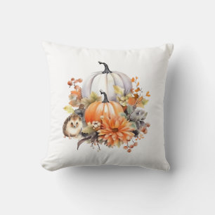Coussin Citrouille d'automne ferme avec hérisson confortab