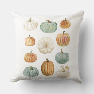 Coussin Citrouille de chute d'aquarelle Farmhouse moderne