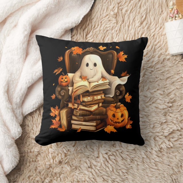Coussin Citrouille de lecture du livre fantôme Enseignants (Couverture)