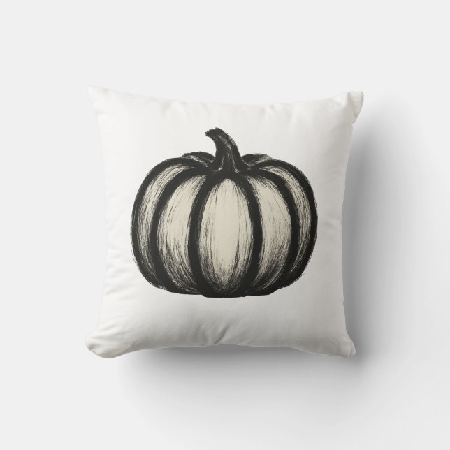 Coussin Citrouille d'encre minimaliste - Automne Harvest A (Recto)