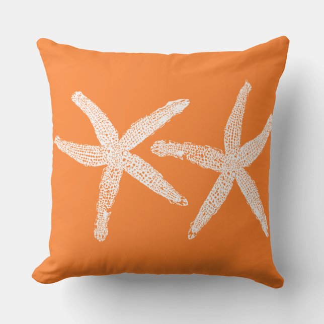 Coussin Citrouille d'étoiles de mer Orange Fall Beach Déco (Recto)