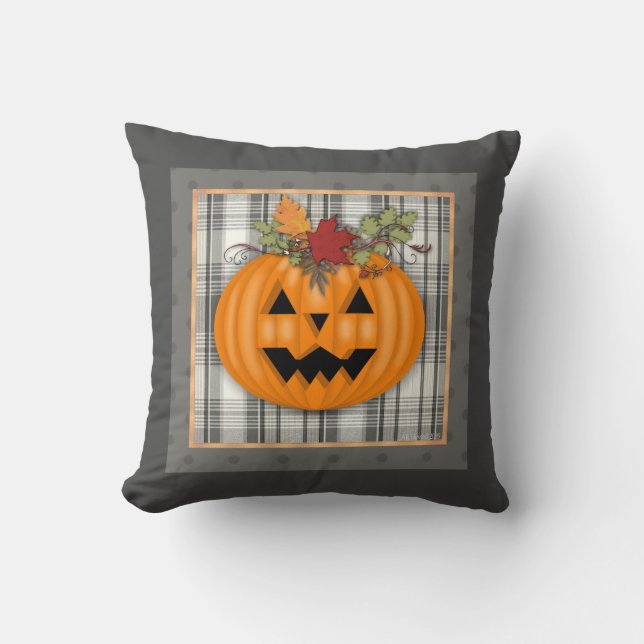 Coussin Citrouille d'Halloween (Recto)
