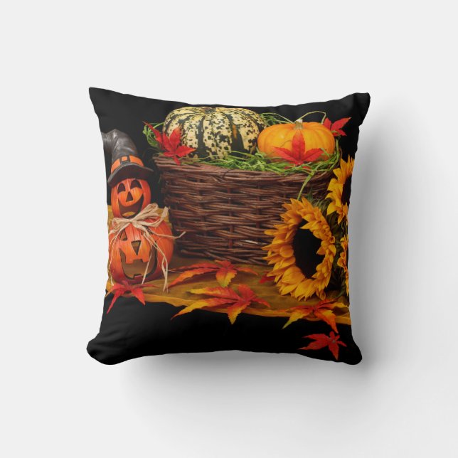 Coussin Citrouille d'Halloween (Recto)