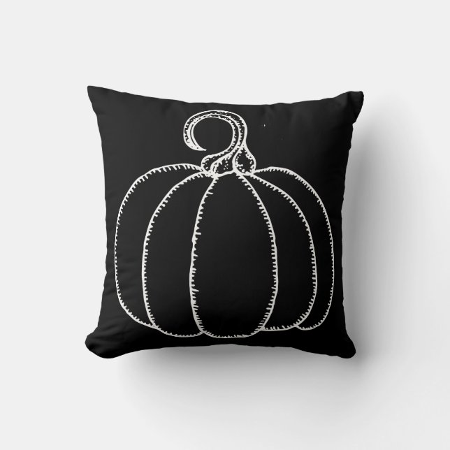 Coussin Citrouille d'Halloween amusant (Recto)