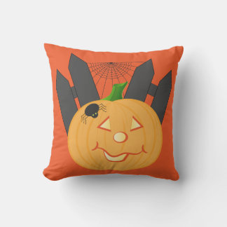 Coussin Citrouille d'Halloween et Polka Dot