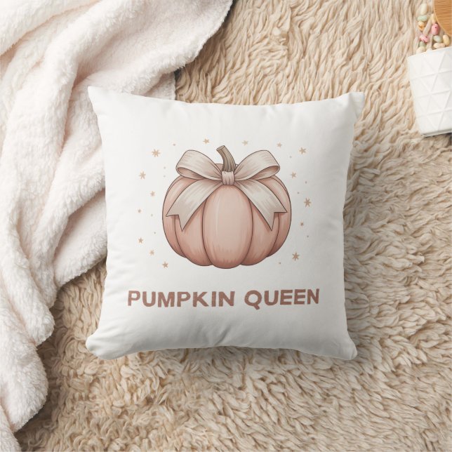 Coussin Citrouille d'Halloween mignon avec arc (Couverture)