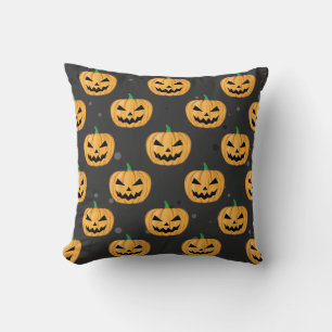 Coussin Citrouille d'Halloween - Motif drôle