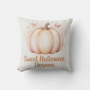 Coussin Citrouille d'Halloween Pastel Orange moderne