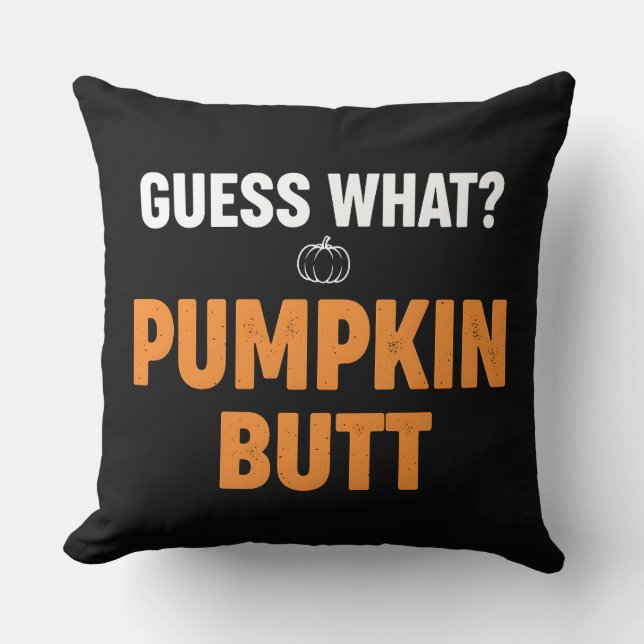 Coussin Citrouille drôle de fesses design Halloween (Recto)